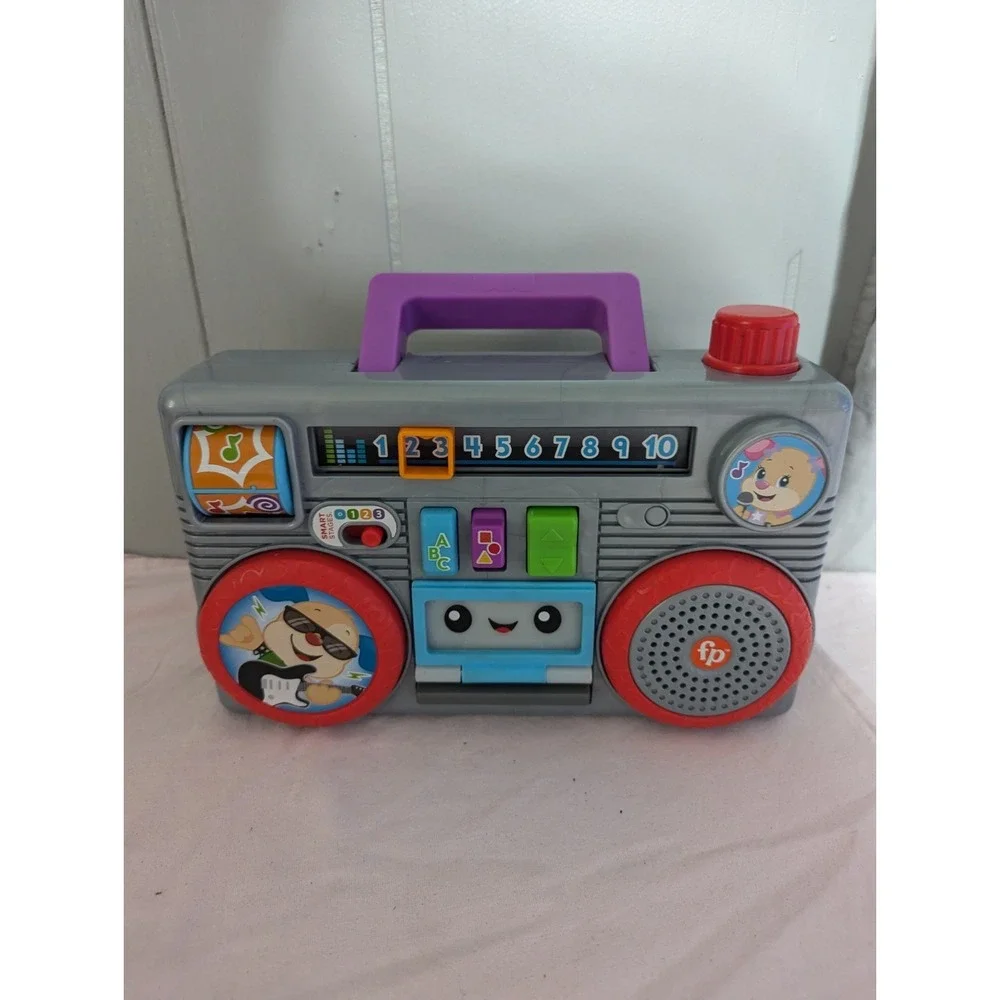 Fisher Price Laugh And Learn Busy Boombox Lights Sounds Songs 6-36 Months WORKS